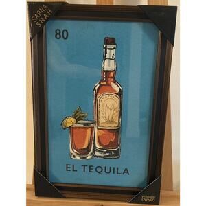 New El Tequila Wall Art By Sapna Shah 12”x18” Lotería Card Tarot Art Mexican